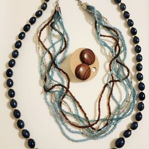 Elegant Multicolor Beaded Necklace and Earring Set